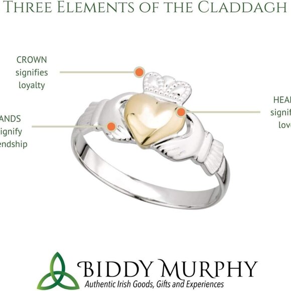 Irish Claddagh Ring for Women – Hallmarked Silver Jewelry from Ireland with Conn - Picture 7 of 9
